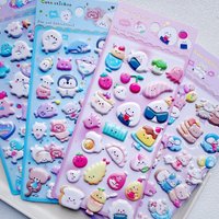 4 pcs New Penguin Ghost Cartoon 3D Foam Stickers Scrapbooking Diy Journal Stationery Sticker Cute Decor School Supplies