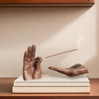 Gesture Incense Holder Resin Gesture Incense Burner for Home Office Meditation Yoga Relaxation Hand Incense Stick for Decoration
