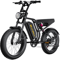 AliExpress NONE BLUVALL SU8 E-bike 1200W 52V 20Ah 20*4.0 Inch Fat Tire Electric Bicycle Retro Mountain Snow Adult Electric Bike Hydraulic brake