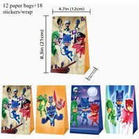 Anime PJ Masks Creative Cute Candy Gift Bag Birthday Party Candy Popcorn Festival Gift Packaging Paper Bag Christmas Gift Bag