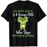 CLOOCL My spirit animal is a hot tempered frog Printed Cotton T-shirts Men Summer Casual Short Sleeved Tees