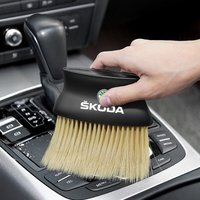 Skoda Logo Car interior sweeping dust soft brush car wash tool artifact car interior gap dust brush air outlet cleaning