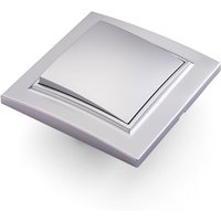 Silvery 1 Gang 1 Way Spray Plastic Panel Flame Retardant Button Light Switch Classic On/Off EU Standard Wall Rocker Switch AC