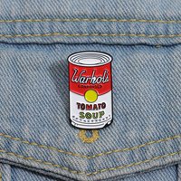 Creative Design Cans Enamel Pins Custom Warhol's TOMATO SOUP Brooches Lapel Badges Jewelry Gift for Friends