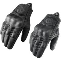 AliExpress NONE Retro Motorcycle Gloves Perforated Glove Breathable Genuine Leather Black All Seasons Moto Racing Cycling Motocross Bike Knight