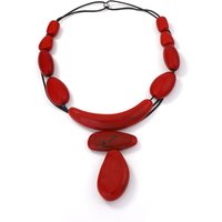 2026 Vintage Geometric Red Resin Beads Long Pendant Necklaces for Women Fashion Banquet Party Jewelry Neck Accessories