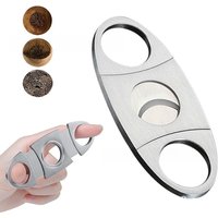 2026 New stainless steel cigar cutter Pocket Zigarren double blades smoking cutting accessories tool wholesale factory