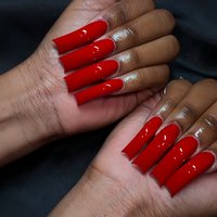 Solid Red Long Curved Fake Nails 20Pcs Detachable False Nails Patches Charm Manicure Full Cover Acrylic Press On Nails for Women