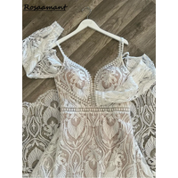 Bohemian Lace A-Line Wedding Dresses Vestido Civil Bridal Gowns suknie ślubne dla puszystych Custom Made