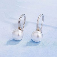 SOMILIA Natural Freshwater Pearl Ear Studs 8Mm 5A Quality High Heels Earrings 925 Sterling Silver Jewelry Gifts