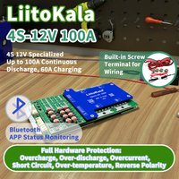 LiitoKala lifepo4 4S-12V 8S-24V 100A 200A BMS For Rechargeable Lifepo4 Battery With Same Port for 3.2V Lifepo4 battery