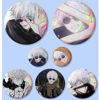 Satoru Gojo Anime Character Badges Button Round Creative Pin Brooch Badge Bag Decor Accessories Fans Collect Friends Gifts