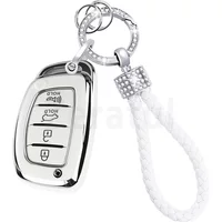 4 Buttons TPU Car Key Case Cover Auto Shell Fob for Hyundai Tucson Santa Fe Rena Sonata Elantra Creta Ix35 Ix45 I10 I30 I40