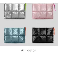 Fashion Trendy Puffy Cotton Laptop Bag Waterproof 14 Inch Laptop Sleeve with Shoulder Strap Shockproof for MacBook/Lenovo/Huawei