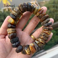 Medical Amber Bracelet for Men Birthday Party Unique Irregular Black Bead Smell Fragrance Natural Stone 2025 New Healing Jewelry