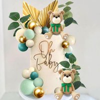 Baby Shower Cake Decoration Teddy Bear Cake Topper Gender Reveal Cake Decoration Bear Baby Shower Party Supplies Teddy Bear