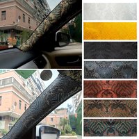 150x50cm Car Interior Sticker High-grade Brocade Satin Embroidery Self-adhesive Cloth Sticker Universal AB Pillar Wrap DIY Decal
