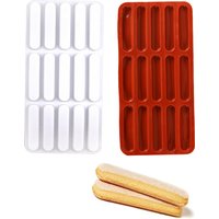 Long Strip Cookie Silicone Mold Chocolate Cereal Bar Finger Shape Candy Ice Cube Tray Biscuit Stick Eclair Cake Decorating Tools