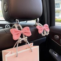 Bowknot Car Hook Elegant Alloy Pearl Car Organizer Clip Car Seat Back Hanger Durable Lovely Bow Knot Car Hook Car Styling