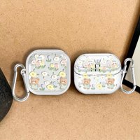 Bunny And Bear Floral Print Case For Samsung Galaxy Buds 4Pro 2 3 FE 4 Pro Live 3Pro Clear Earphone Cases Cover