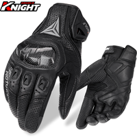 Motorrad-Lederhandschuhe, Kohlefaser, wasserdicht, Touchscreen, rutschfest, vier Jahreszeiten, Motorradhandschuhe, perforiert, belüftet