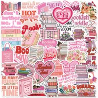 10/25/50pcs Pink Book Reading Graffiti Stickers for DIY Decor Stationery Suitcase Bottle Phone Laptop Skateboard Scrapbooking
