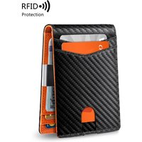 Minimalist men's RFID blocking multi-functional ultra-thin 12-card wallet, front pocket bi-fold solid color portable card holder