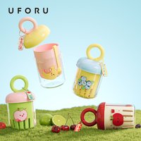 Uforu Dopamine Fruit Cup Outdoor Portable Sealed Leak-Proof Yogurt Salad Cup with a Fork Picnic Food Grade Plus Thick Drain Cup
