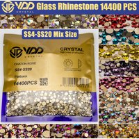 VDD 14400 Stücke Großhandel SS4-SS20 Mix Größe Glas Strass Kristall Nicht-hotfix Gold FlatBack Steine Für DIY Nail art Zubehör