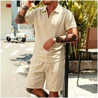 New summer men's solid-color casual mixed-pattern short-sleeved clothing sets from Europe and America