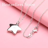925 sterling silver 16-30 inch sparkling star pendant necklace for women's fashion wedding jewelry accessories