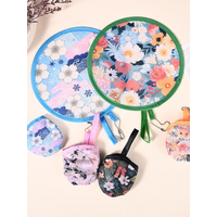 8 Style Round Foldable Hand Fans Japanese Style Handheld Folding Fans Portable Fans for Summer Wedding Guests Bridal Party Favor
