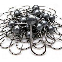 50PCS Fishing Hooks Lead Jig Heads Set Fishing Soft Lures Hooks for Crappie Bass Trout Saltwater Freshwater Fishing Tackle Kit