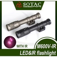 SOTAC Tactical M600V IR Light and LED White Scout Flashlight with Remote Pressure Switch for Hunting Rail