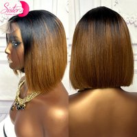 2x6 Lace Short Straight Bob Wig 100% Human Hair Wigs 250% 8inch Colored PrePlucked Remy Lace Closure Hair Wigs for Black Women