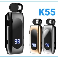 K55 Lavalier Wireless Earphone Bluetooth 5.0 Earphone In Lotus Bussiness Headphone Headset Fast Charge Vibration Power Display