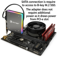 PCIe to Dual M.2 NVMe + SATA Adapter Card with RGB Sync – 5V ARGB or 12V RGB Option – Upgrade Old Motherboard Without Replacemen