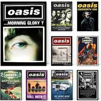 Oasis band Poster Hot Music Poster Album Canvas Printing Poster Wall Art Decor Black and White For Home Living Room Decoratio