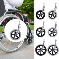 Rubber Wheelchair Front Castor Anti Slip 6/7/8Inch Solid Tire Wheel with front fork Replacement Shopping Cart Wheels