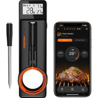 INKBIRD WiFi Meat Thermometer, 5mm Ultra Thin Probe, Bluetooth 5.4, 26 Preset Menus, IP67 Waterproof, Perfect for BBQ Meat Party