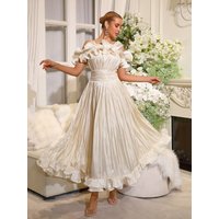 New European And American Fashion Pleated Hem Dress With Sleeveless Waist And Large Swing Skirt Bridesmaid Dress