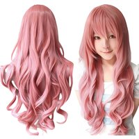 Synthetic Hair Pink Cosplay Wig Lolita Hair Curly Zero Two Anime Wig Riamu Yumemi Halloween Costume Wig for Women
