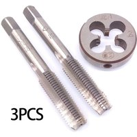 Carbon Steel M8 x 1mm Taper Tap and Die Set for Metric Thread Right Hand 3pcs Package Including 2 Taps and 1 Die