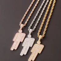 Hot sale Hip Hop billie Pendant Necklace Jewelry Accessories Gold Plated Zircon Tilted Head Pendant Men Women necklace