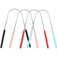 Stainless Steel Tongue Brushing Tongue Scraping 4Colors Tongue Scraper Metal Cleaning Coated Oral Hygiene Scrapper Cleaning Tool
