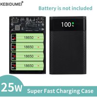 25W Super Fast power bank Shell Storage box Dual USB Micro Type C 18650 battery Case Holder For SmartPhones Without Battery