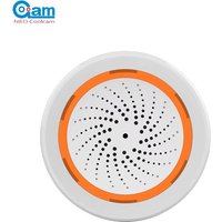 Coolcam Tuya Zigbee Smart Siren Alarm For Home Security with Strobe Alerts Support USB Cable Power UP Works With TUYA Smart Hub