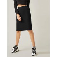 Women's High Waist Black Bodycon Midi Skirt Stretchy Pencil Skirt for Casual Daily Wear
