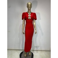 Women Shiny Bow Diamond Sexy Bodycon Long Bandage Dress Elegant Celebrity Evening Club Party Luxury Birthday Cocktail Dress
