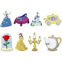 One Piece Princess Crystal Shoes Carriage Candelabra Embroidery Patch, DIY Stick On for Jewelry Box Clothes Bags All-match